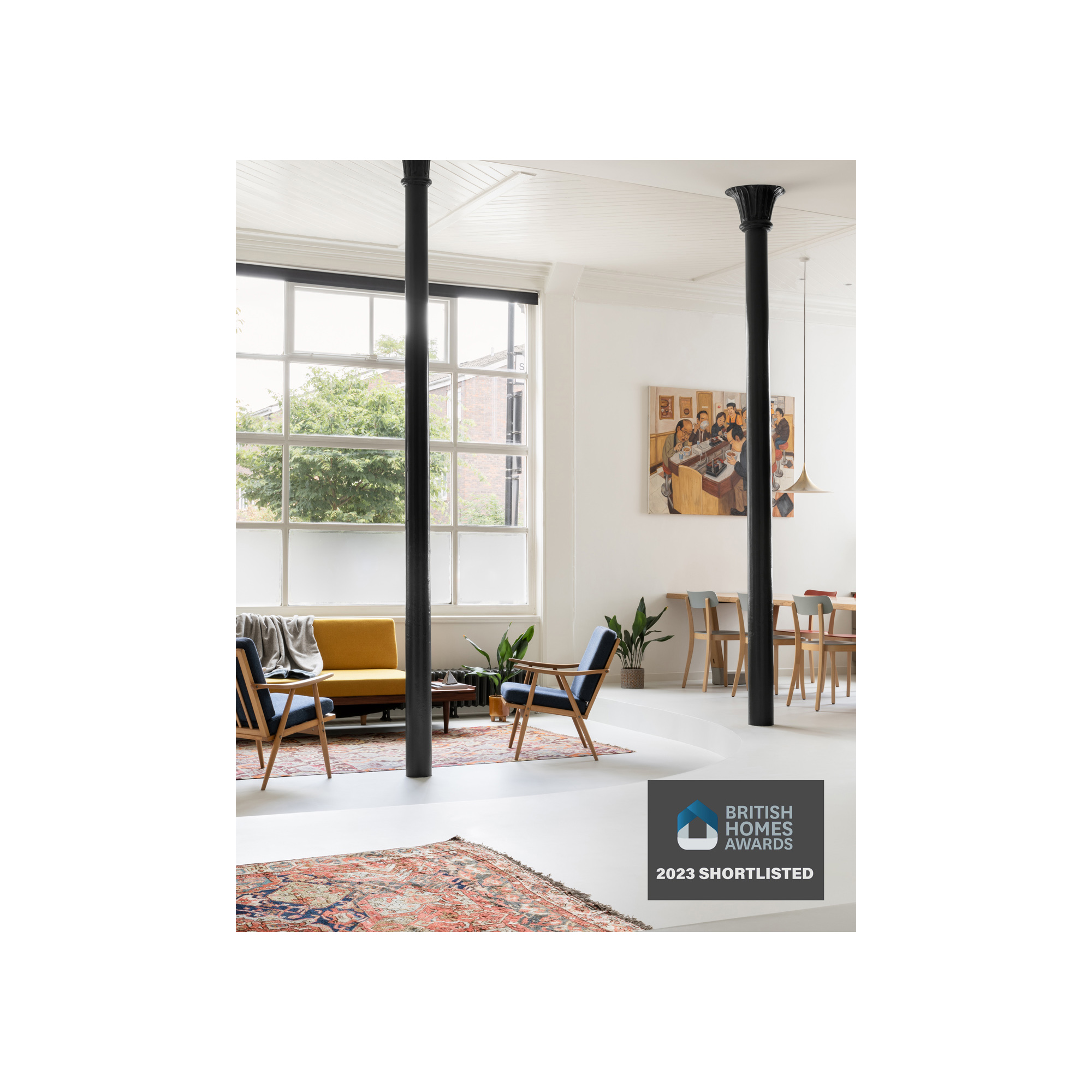 Erbar Mattes Architects Blockmakers Arms Hackney London pub conversion living room British Homes Awards 2023